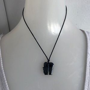 Carved Elephant Costume Jewelry Necklace